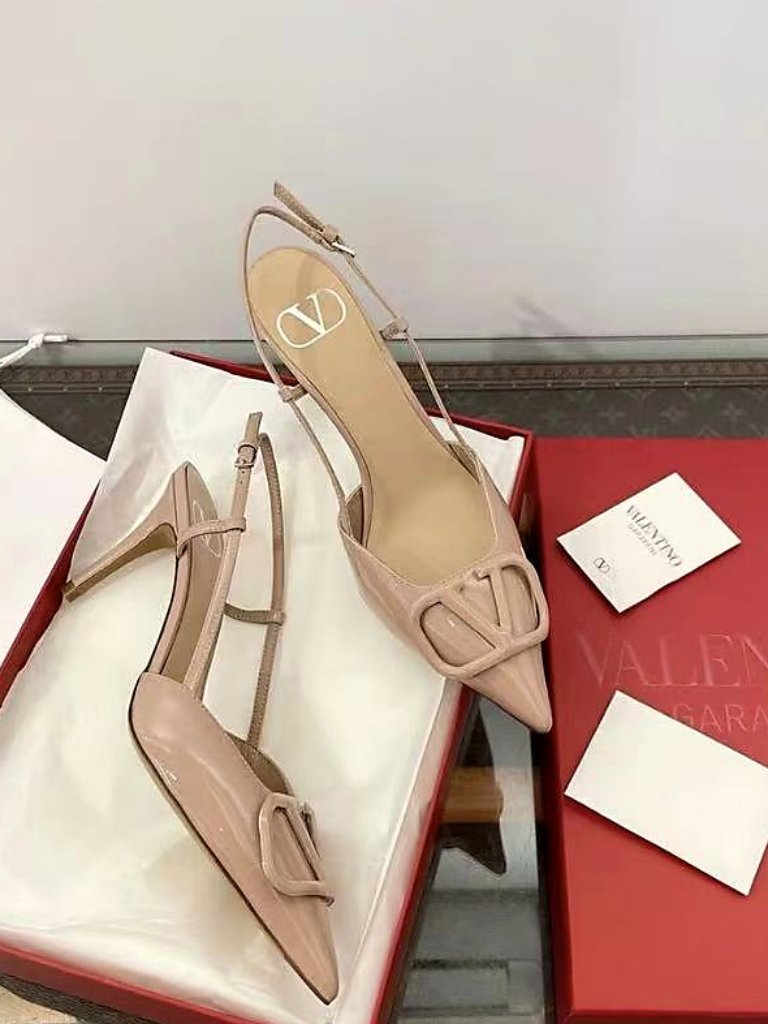 Valentino Blush Patent Leather Slingback High Heels